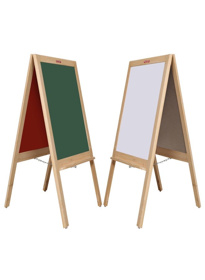 Roger & Moris Double Framed Easel Board with Non Magnetic White Board and Green Chalk Board for Kids, Home, School and Office (Size : 36 inch Height) - Image 1